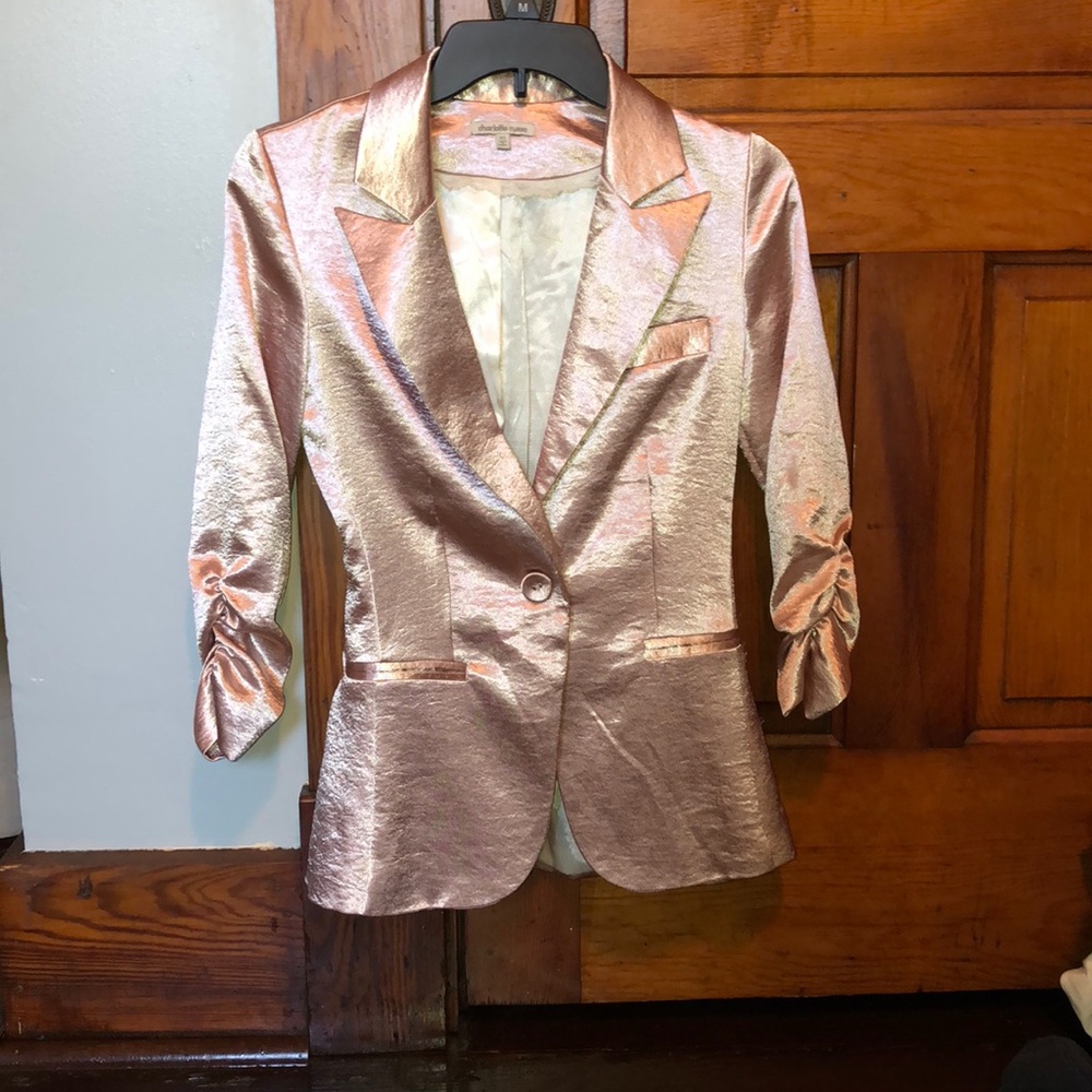 Light pink metallic blazer!